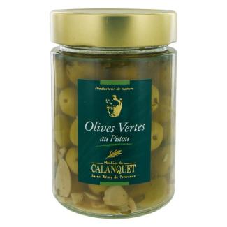 Olives vertes au Pistou