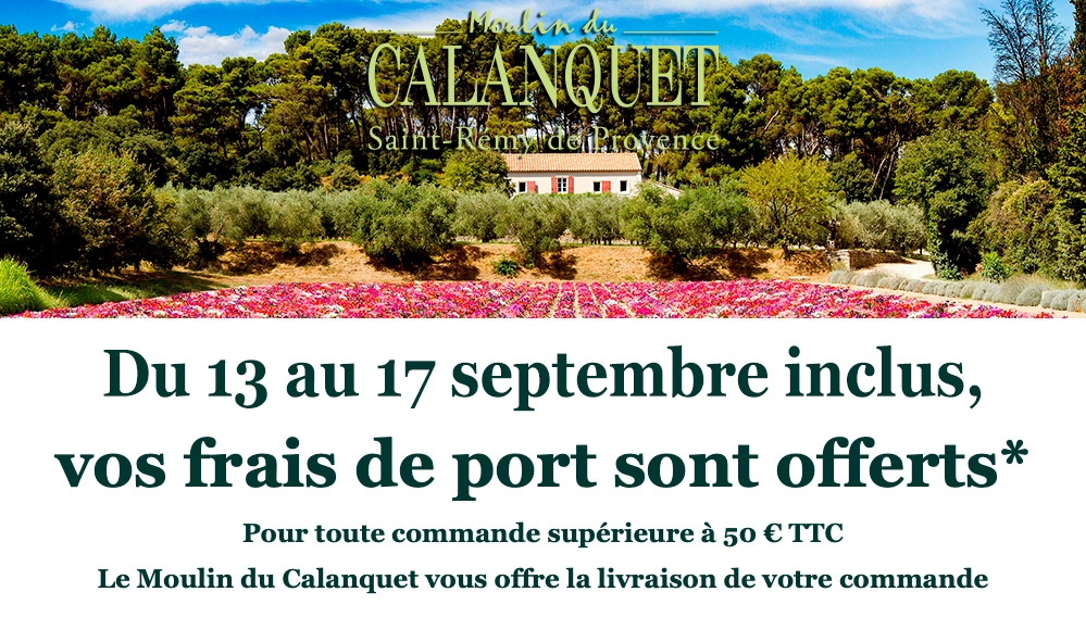 Frais de port offerts du 13 au 17 septembre 2019 inclus sur la boutique en ligne