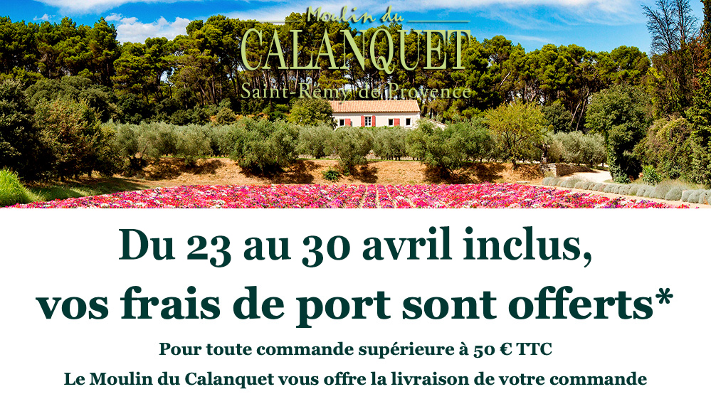 Frais de port offerts du 23 au 30 avril 2020 inclus sur la boutique en ligne