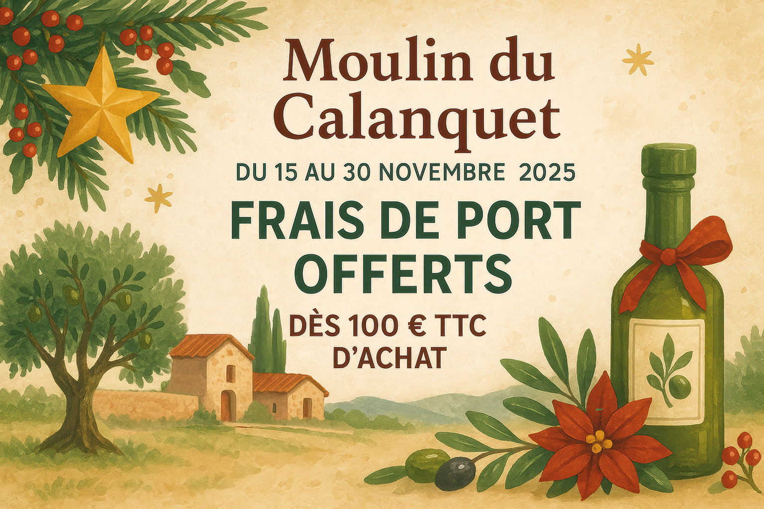 Frais de port offerts du 15 au 30 novembre 2025 inclus !